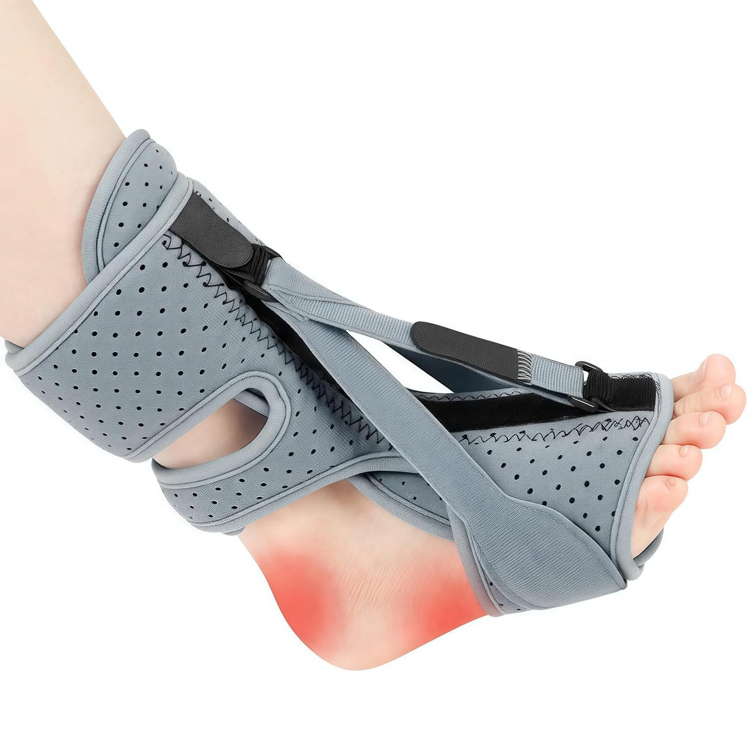 Photo 1 of (1PC, Gray)Plantar Fasciitis Night Splint - Upgrade 3 Adjustable Plantar Fasciitis Relief Brace,Night Splint for Plantar Fasciitis Women & Men,Eases Plantar Fasciitis, Foot Drop & Achilles Tendonitis