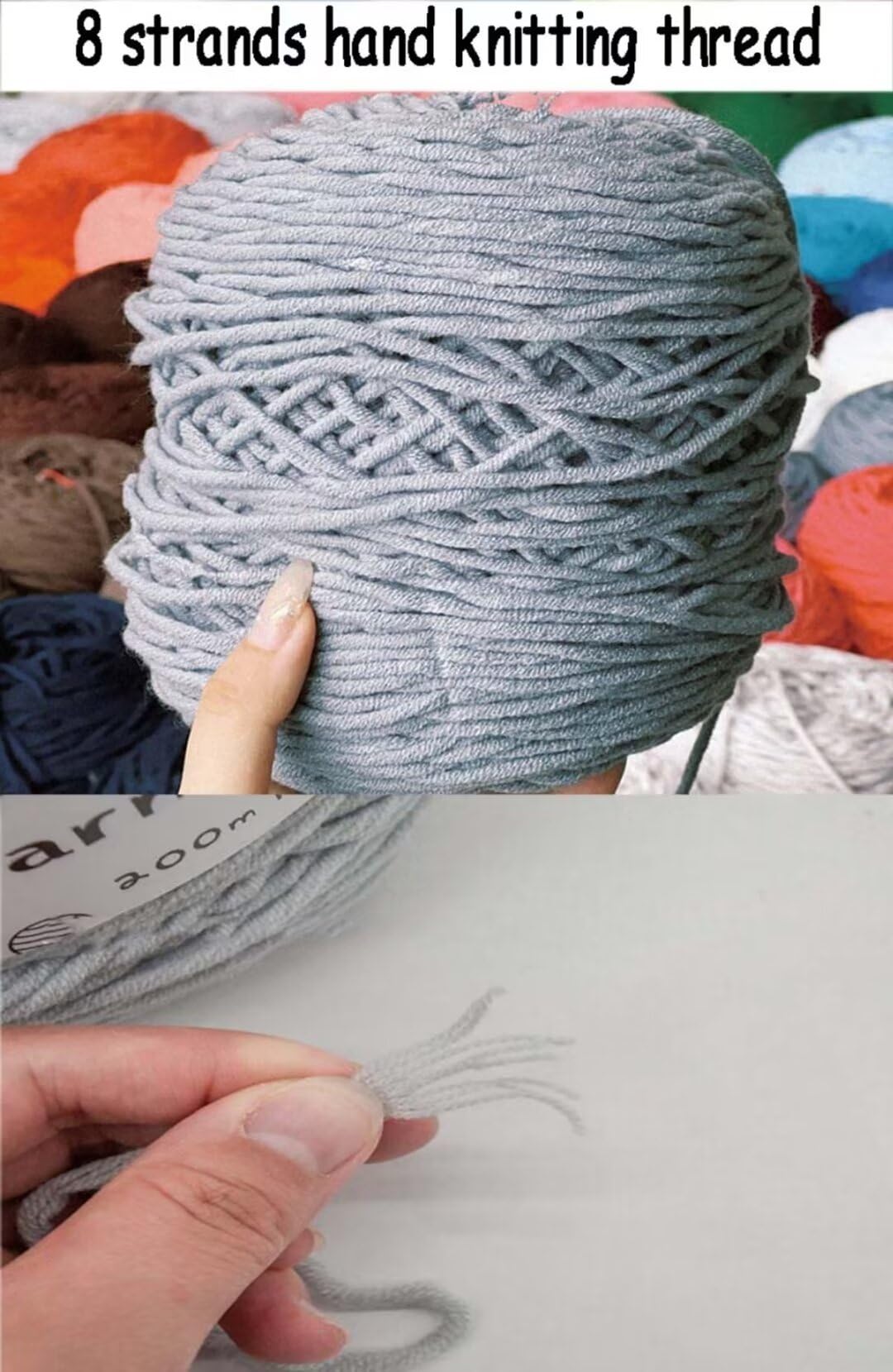 Nici do szydełkowania， 100g nici do haftu krzyżykowego, włóczka pikowana 48 kolorów, 100 metrów na rolkę, 8 nitek(B2e2)