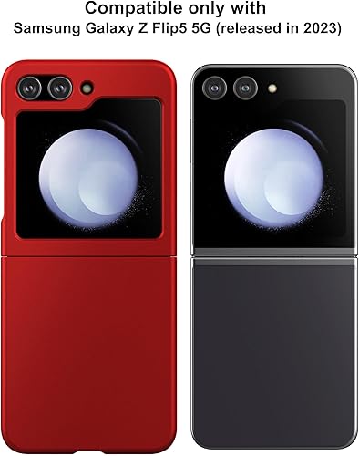 Miniatura 2 de Eastcoo Funda delgada para Galaxy Z Flip 5, parte trasera de policarbonato duro, sensación esmerilada, soporte de carga inalámbrica, ligera, a