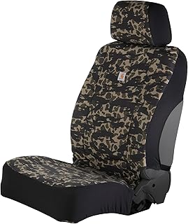 Carhartt Universal Nylon Duck Canvas Fitted Bucket Seat Cover, Durable Seat Protection with Rain