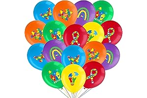 Threan Autism Awareness Balloons Multicolor Puzzle Piece Balloons
