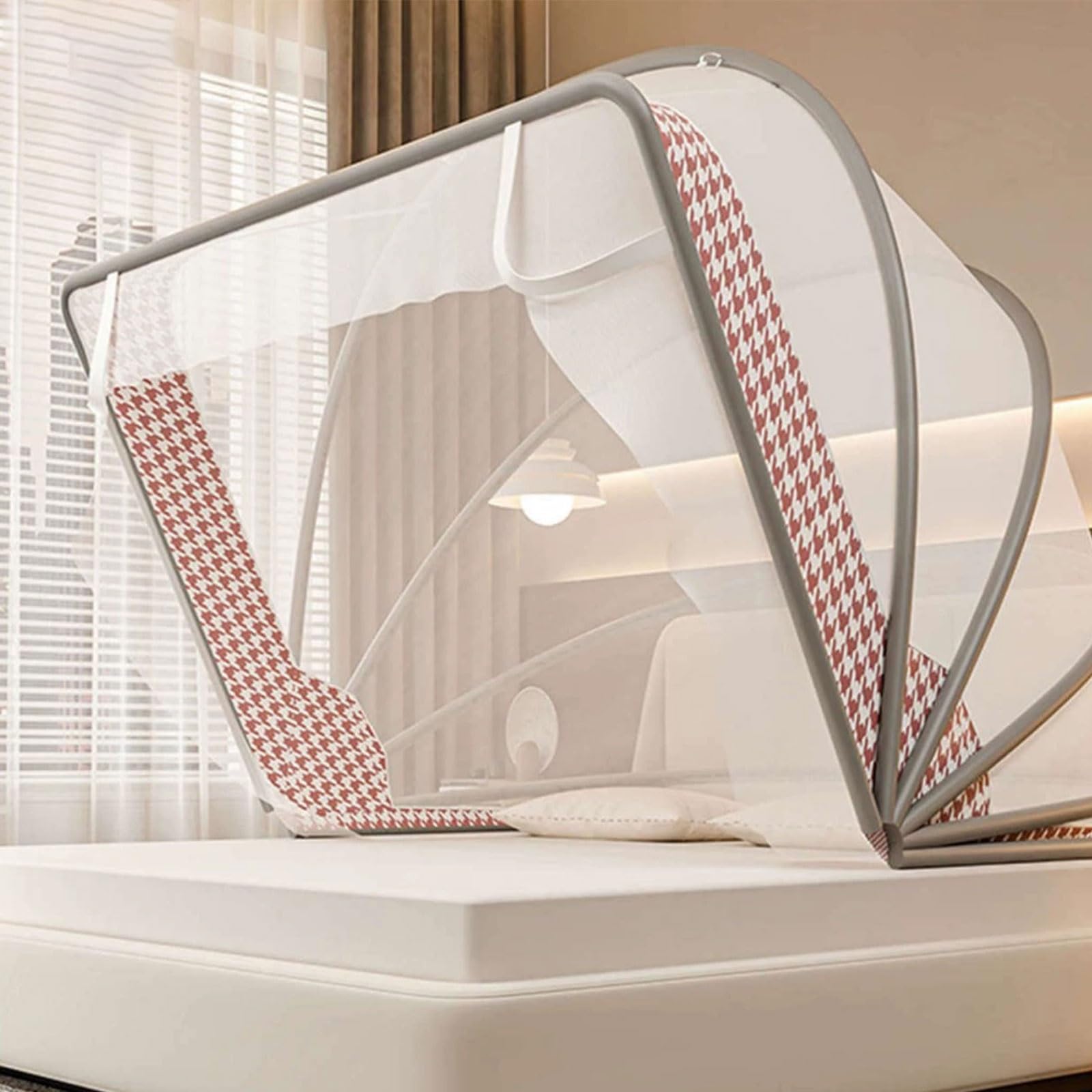 Moustiquaire De Lit Pop-Up Pliable - Tente Moustiquaire Portable Maille Fine Haute Densité avec Zip - sans Montage Anti-Moustique Insecte pour Maison Chambre Camping Voyage Lit Double 2 Personnes