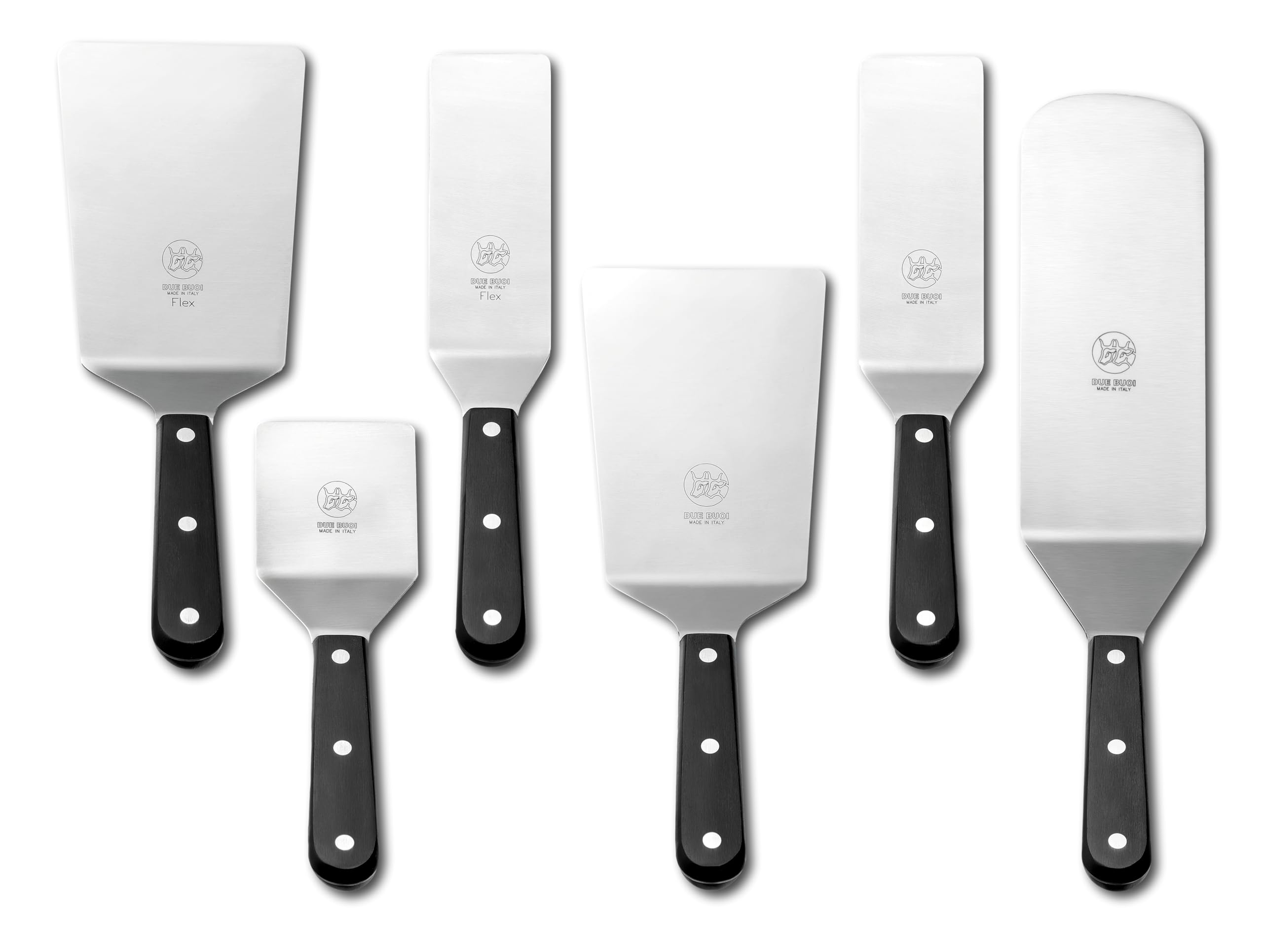 Due Buoi Set di 6 spatole DUE BUOI. Qualità professionale ristorante. Cucina barbecue grill piastra pasticceria antiaderente durevole ICQ Approvato