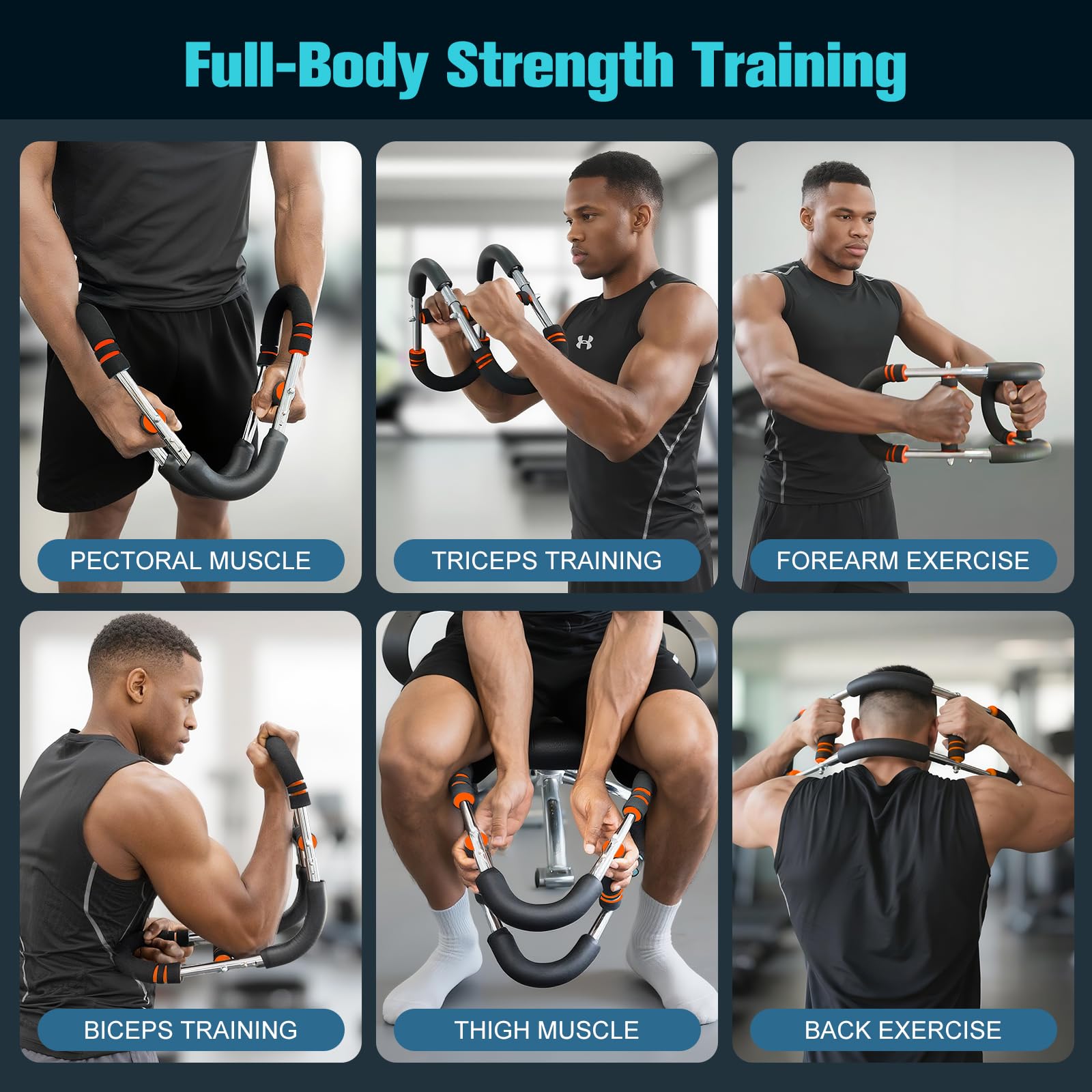 Relife Twister Arm Trainer, 18 à 59 kg pour avant-bras et poitrine, exercice de poitrine à ressort réglable, équipement de musculation portable pour homme et femme
