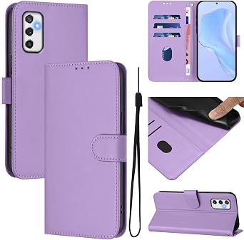 Wallet Case Compatible for Samsung Galaxy M52 5G, PU Leather Flip Folio Case with RFID Blocking Credit Card Holder and Wrist Strap Cover Women Men for Samsung Galaxy M52 5G D