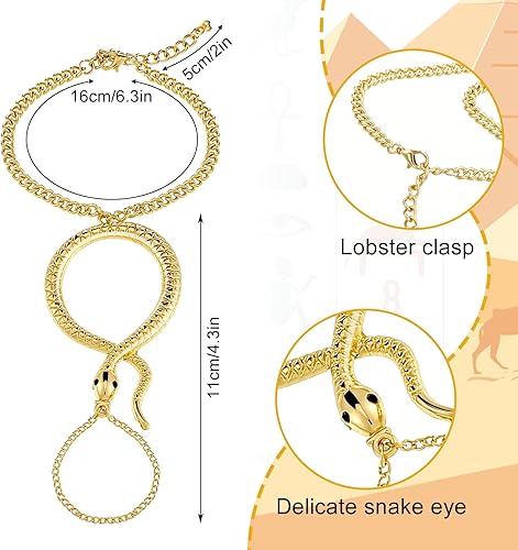 Miniatura 2 de Sureio 4 piezas de disfraz de Cleopatra de Halloween para mujer, accesorios para tocados egipcios, borla egipcia, tocado de diamantes de imitación