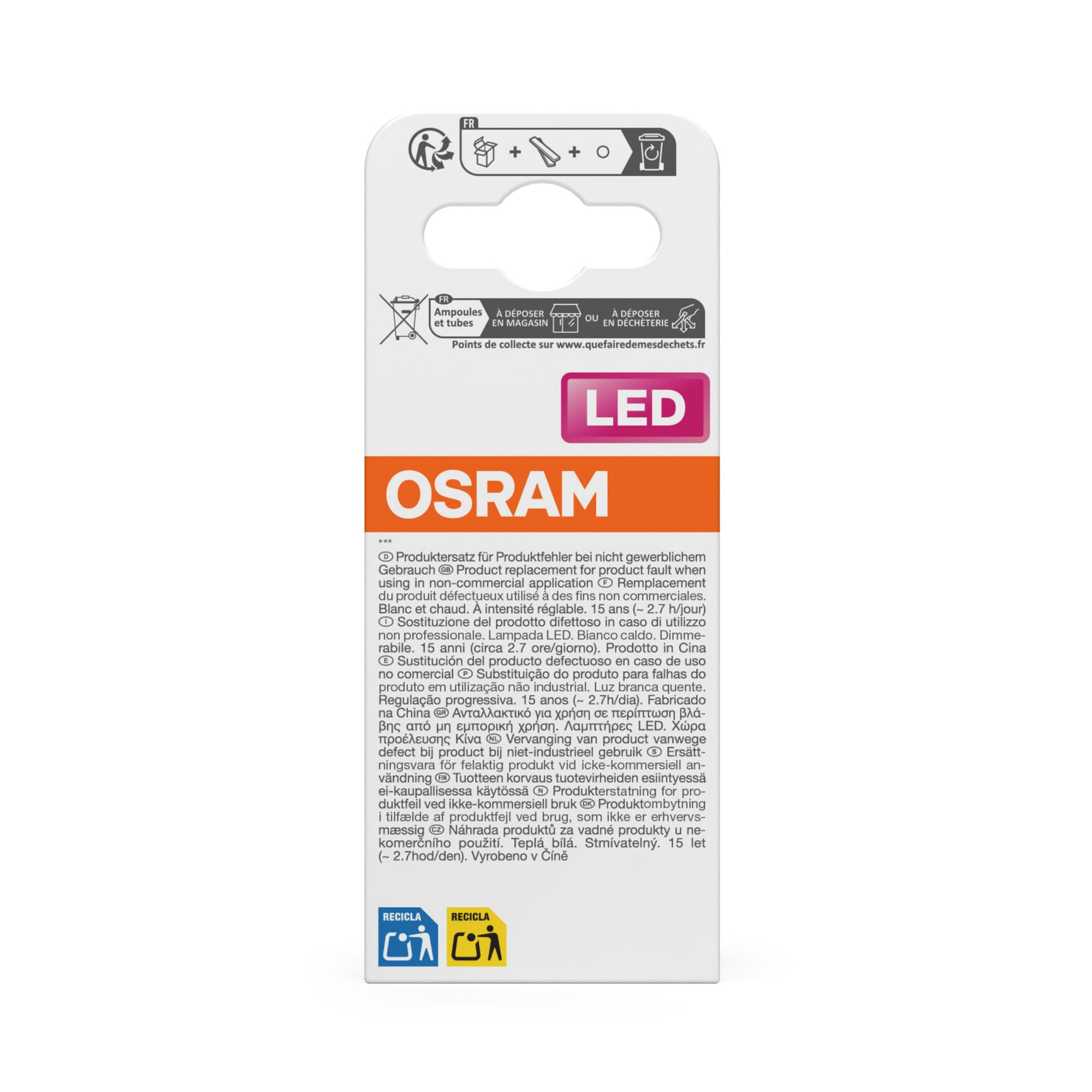 OSRAM Lámpara LED Superstar Edison ST45 DIM 3,4 W Transparente E27 | LED Superstar Mini Edison ST45 40 Filament DIM, LED Lamps, Claro, 45 mm dia, 15000 h, Paquete de 6