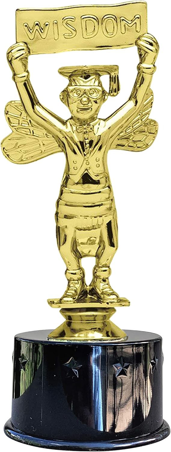 Express Medals Spelling Bee Award Trophy Party Favor Gift Prize Including 4 Gold Color Decals to Custom Personalize The Black Round Base