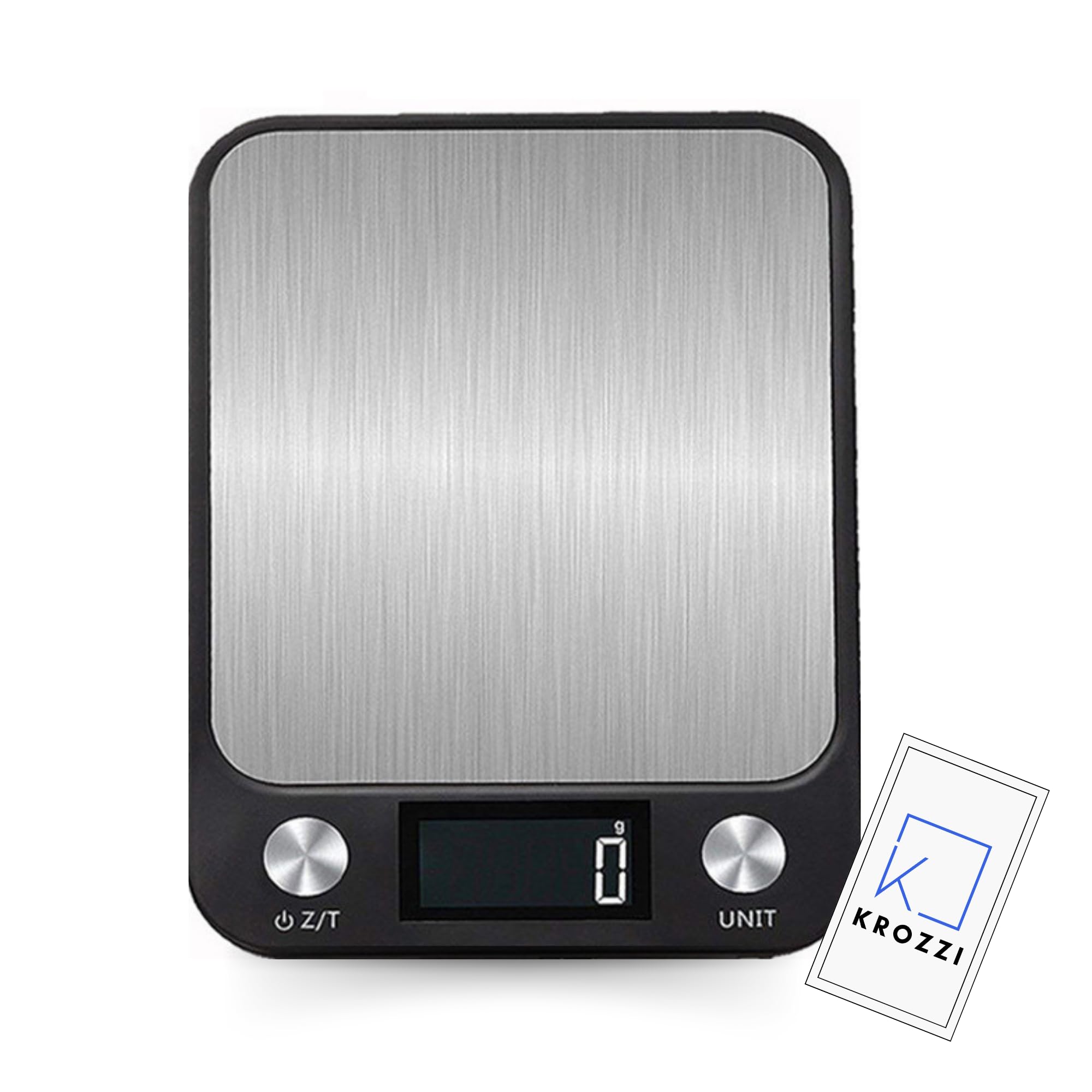 KROZZI Precision Digital Kitchen Scale - High Accuracy Cooking Scale for Baking & Meal Prep, LCD Display, 10kg Capacity - Premium ABS Plastic, Tare Function