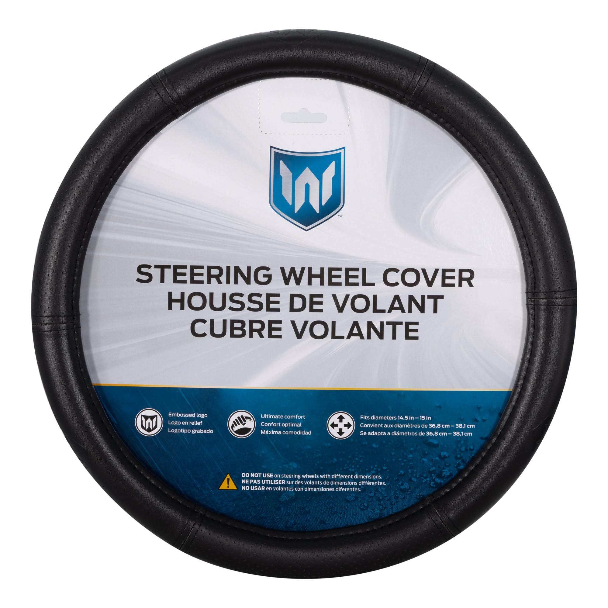Plasticolor 006367R01 WeatherPro Speed Grip Elite All Black Steering Wheel Cover