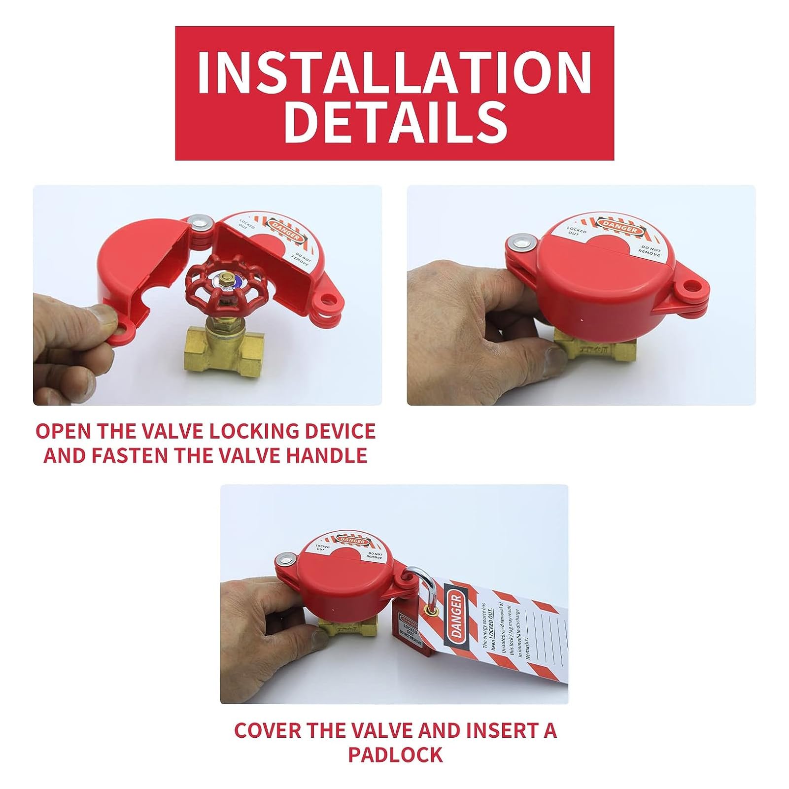 Gate Valve Lockout Device, Rotating Plastic Outdoor Water Hose Protector Babyproof, Valve Lockout Device for 1 inch to 2-1/2 inch Diameter Valve Handles