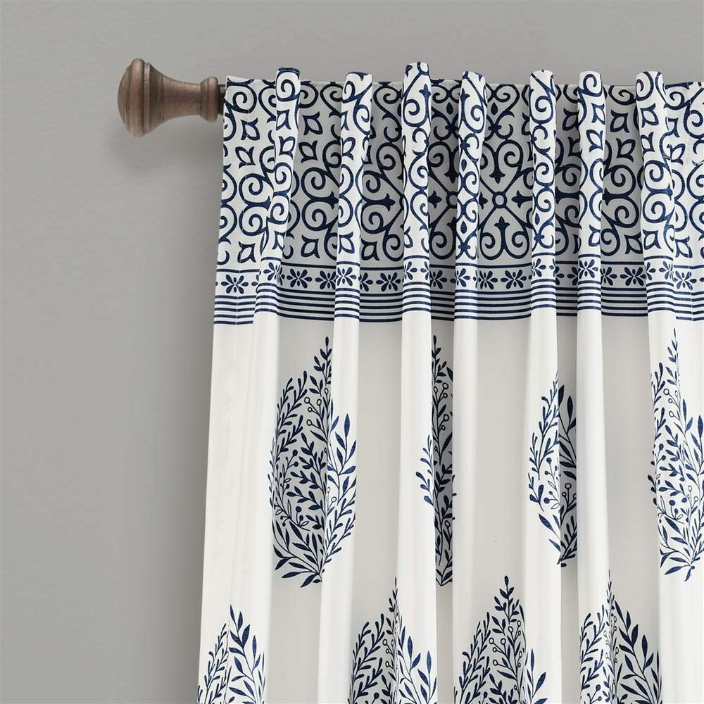 Lush Decor, Paire de Rideaux occultants en Forme de Larme - Bleu Marine - 241,3 x 132,1 cm