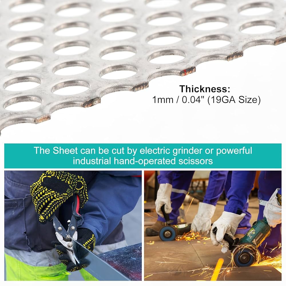 Metal Screen PATIKIL 15.7" X 7.9" 304 Stainless Steel Perforated Sheet