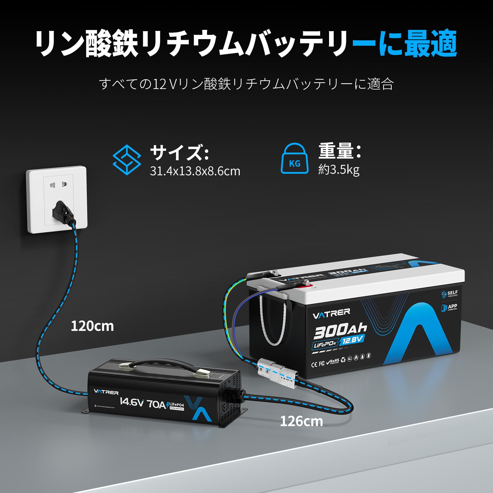 Amazon.co.jp: VATRER POWER LiFePO4 14.6V70A リン酸鉄リチウム