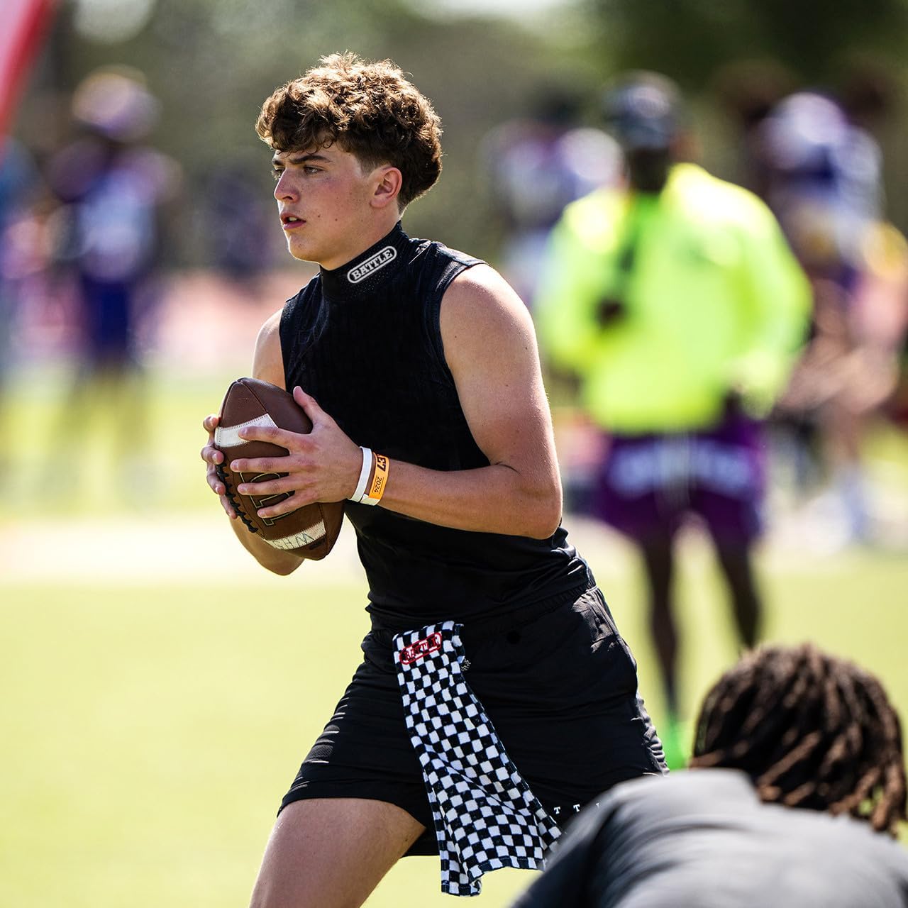 Battle Sports Mock Neck Sleeveless Compression Shirt, 4-Way Stretch Mesh, Moisture Wicking - Image 2