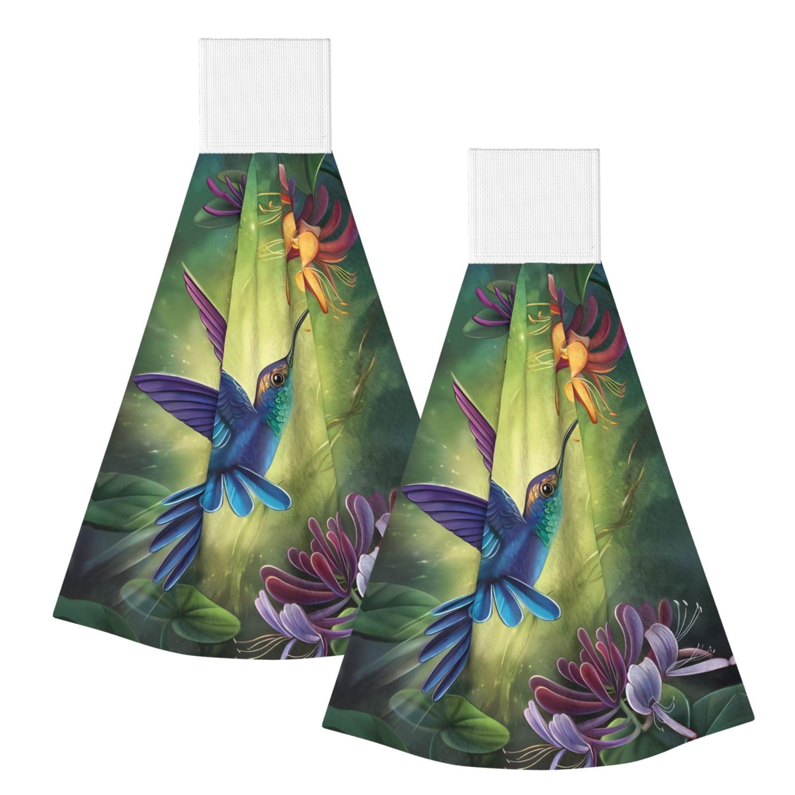 ZQYTGFDC Hummingbird Highly Absorbent Dish Towels Soft Coral Fleece Wipe