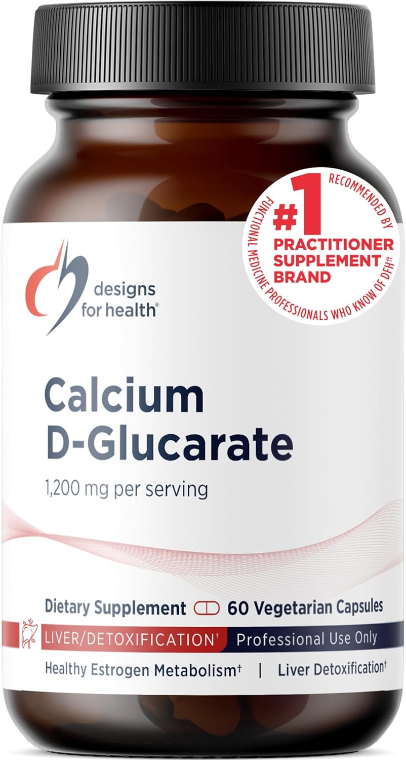 Designs for Health Calcium D-Glucarate - 1200mg CDG for Liver Support - Detoxification + Healthy Hormone Metabolism Support Supplement for Men + Women - Non-GMO, Soy-Free (60 Capsules)