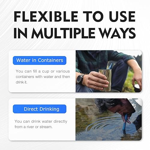 Miniatura 4 de Popote de filtración de agua personal, filtro de agua para exteriores, filtro de agua portátil, mini filtro, pajita, equipo de supervivencia de