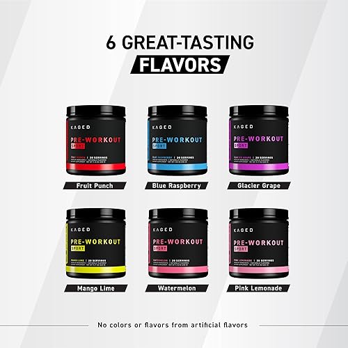 Vista 12 de Kaged Polvo deportivo para preentrenamiento para hombres y mujeres, ponche de frutas, certificado deportivo, 188 mg de cafeína, suplemento de óxido