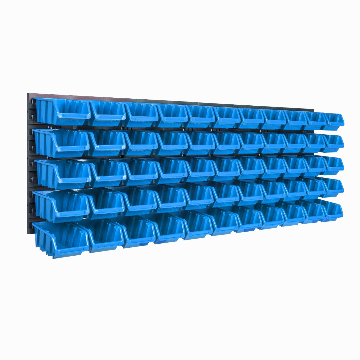 Sistema de almacenamiento de pared, 1152 x 390 mm, 55 unidades, cajas apilables, estantería de almacenamiento visual, placas de pared extrafuertes, estantería ampliable, estantería de taller