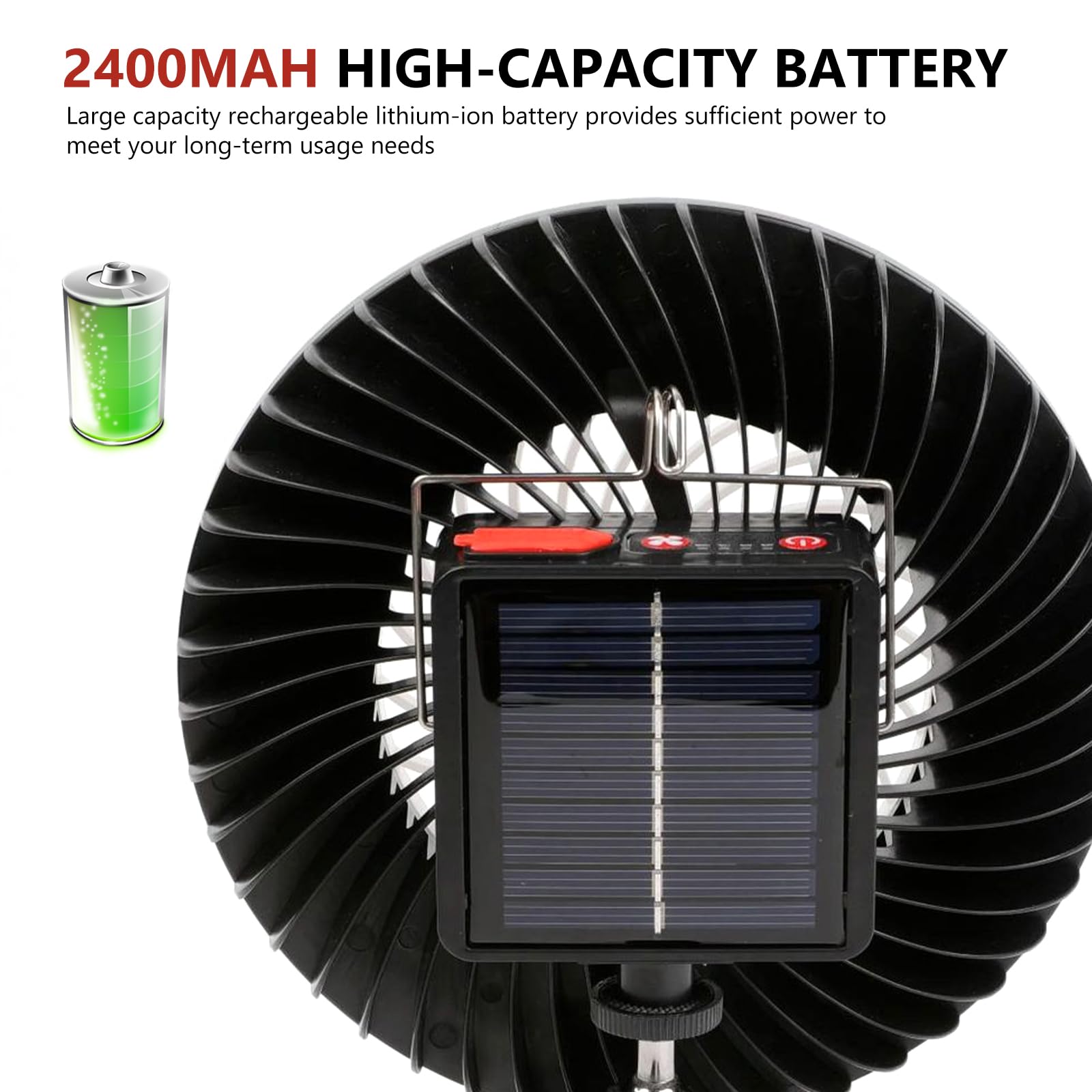 PORFOYO Lampada da campeggio a LED con ventilatore USB ricaricabile, ventilatore da campeggio con luce a LED, 1200 mAh, ventilatore da campeggio, ventilatore USB con luce per esterni, pesca