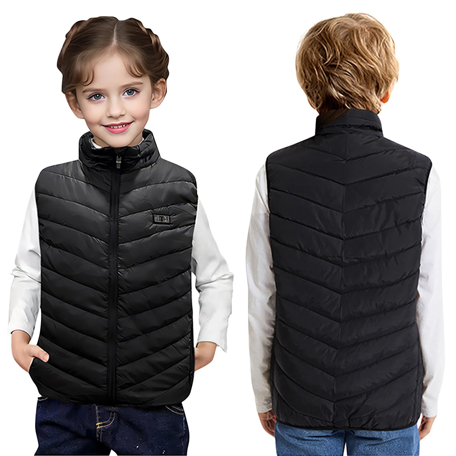 2025 Neu Beheizbare Weste Kinder Sale, Beheizbare Jacke mit 13 Heizzonen für Jungen Mädchen, 3 Einstellbare Temperatur USB Elektrische Heizweste Schnelles Aufheizen Wärmeweste für Outdoor Wandern