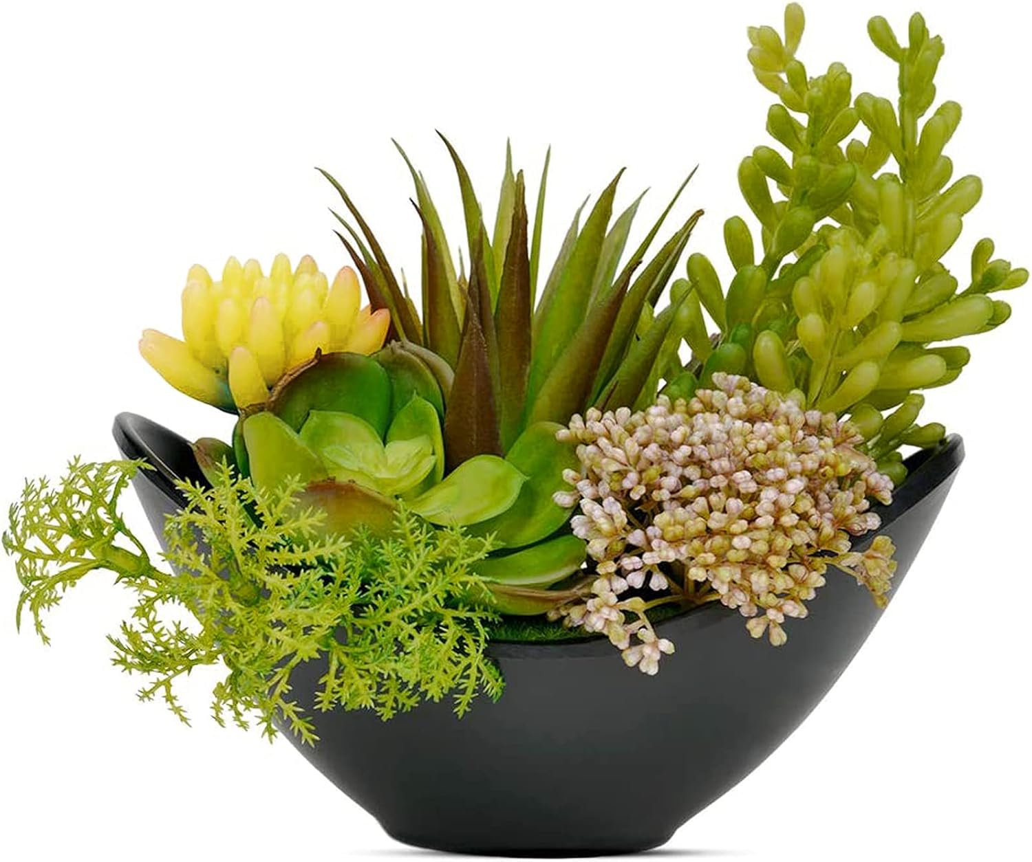 Luxsego Artificial Succulents Plants, Fake Potted Plants