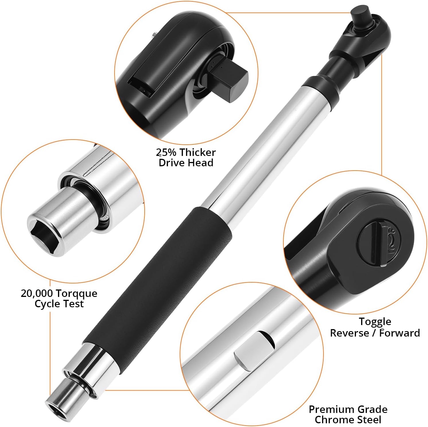 QWORK 1/2" Offset Extension Wrench Impact, Heavy Duty Steel Ratchet Extender for Electric Drill with 3/8" & 1/4" Adapters - for Plumbing Tight Spaces