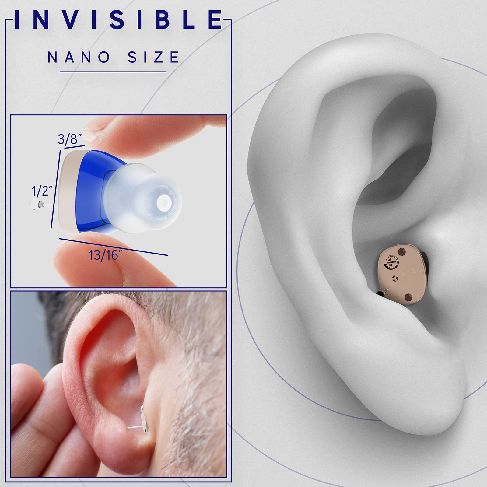 SVINZ Hearing Aids for Seniors, Rechargeable Hearing Amplifier, Nano