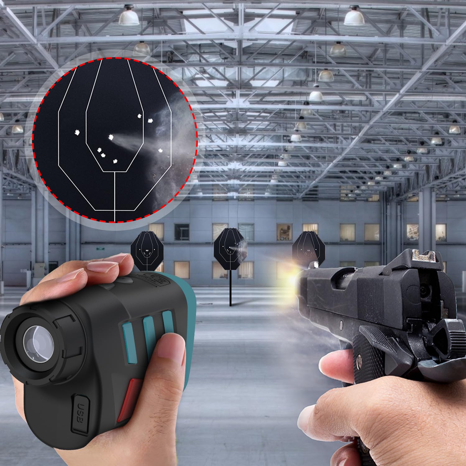 Telemetro Laser Golf, DT600 Telescopio Monoculare Ingrandimento 6x22mm, fino a 656yd / 600m, Misura la Velocità/Distanza/Angolo, Spegnimento Automatico, adatto a Golf Caccia Escursioni ecc.