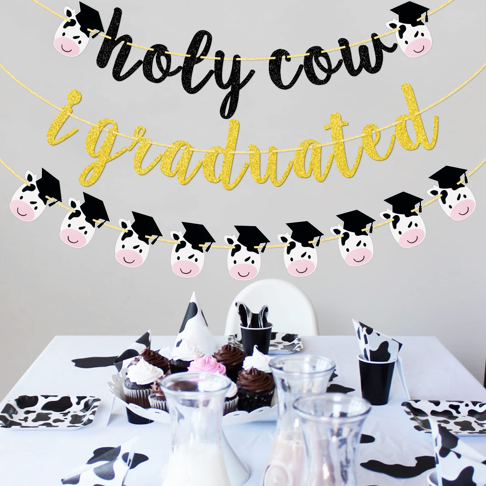 Cow Themed Party Banner Cow Graduation Decor Holy Cow I Graduated ...