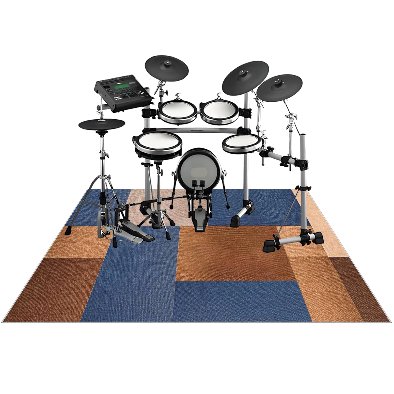 Schlagzeugteppich Drum-Teppich Schallschutzmatte 200 x 160 cm Akustik Trommel Teppich Rutschfeste Drum Matte für Akustik Schlagzeug Bass Drum Elektronisch Snare Musikinstrumente Antivibrationsmatte