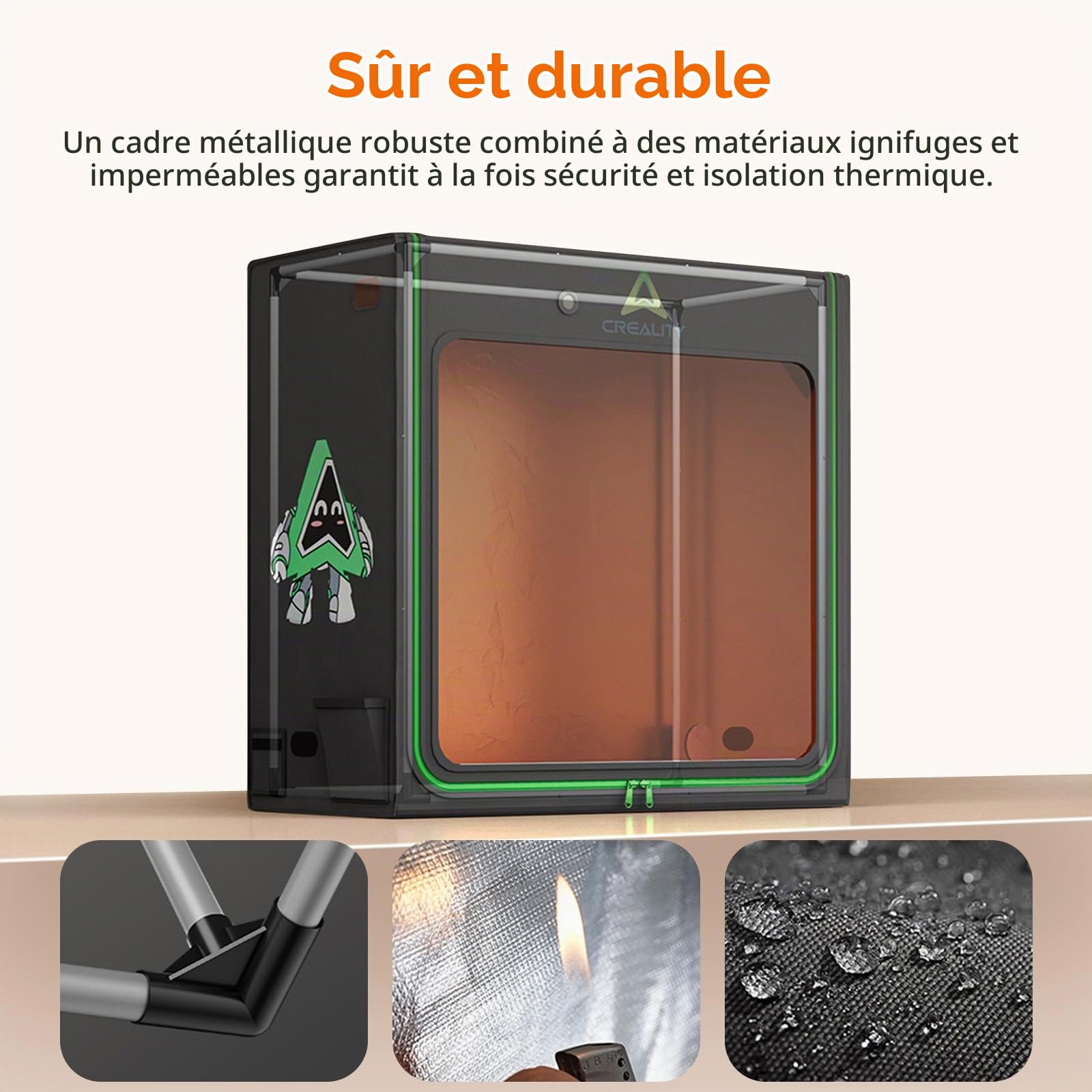Creality Boîtier pour imprimante 3D LCD en résine UV, 1000 x 500 x 1000 mm, couverture de protection thermiquement isolée avec port de ventilateur, film de protection contre le durcissement