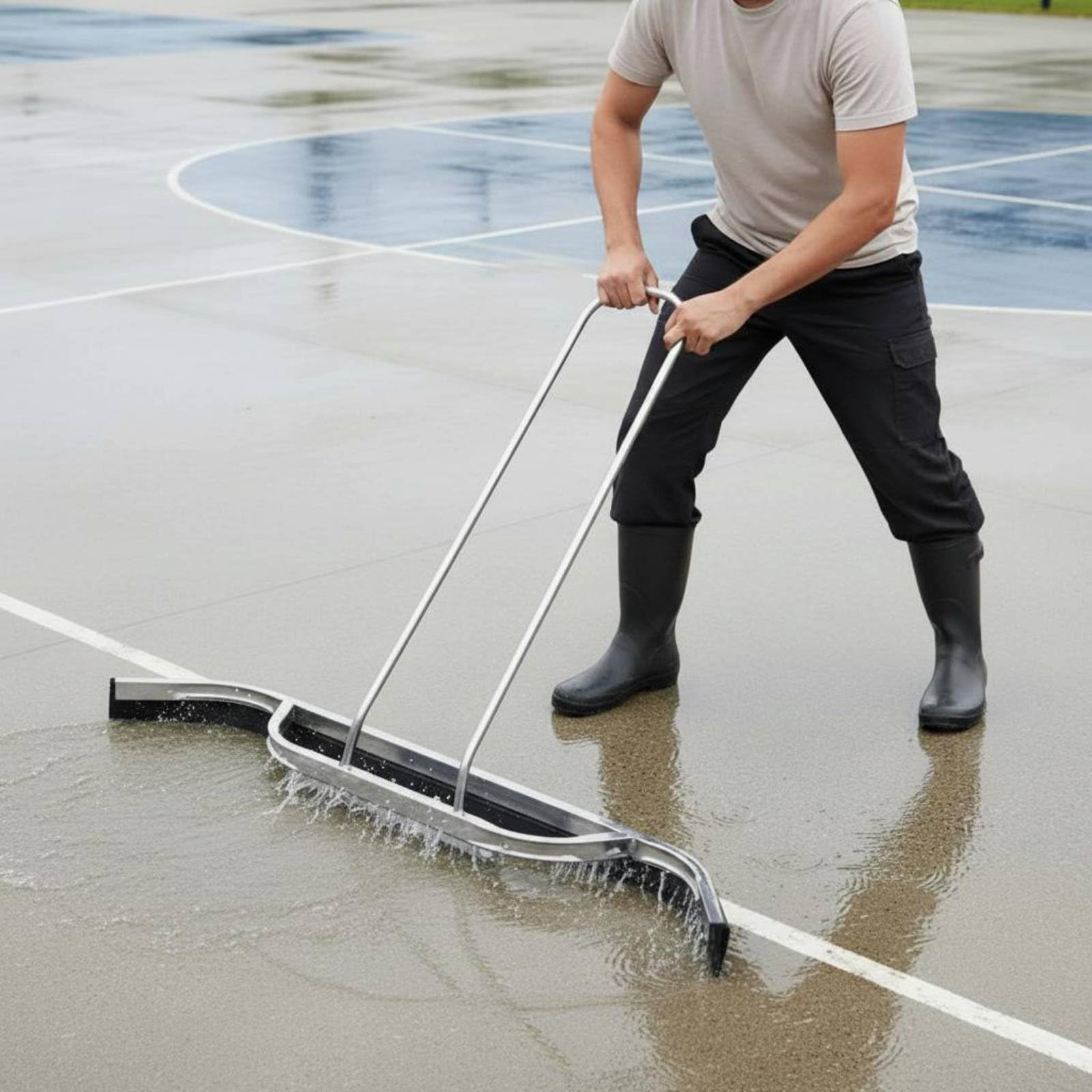 Escurridor de Cancha Diseñado para Cortes Exteriores Limpiador de Superficies Marco Robusto de Acero Tecnología de Láminas de Goma Expandida Adecuado para Húmedas Instalaciones Deportivas