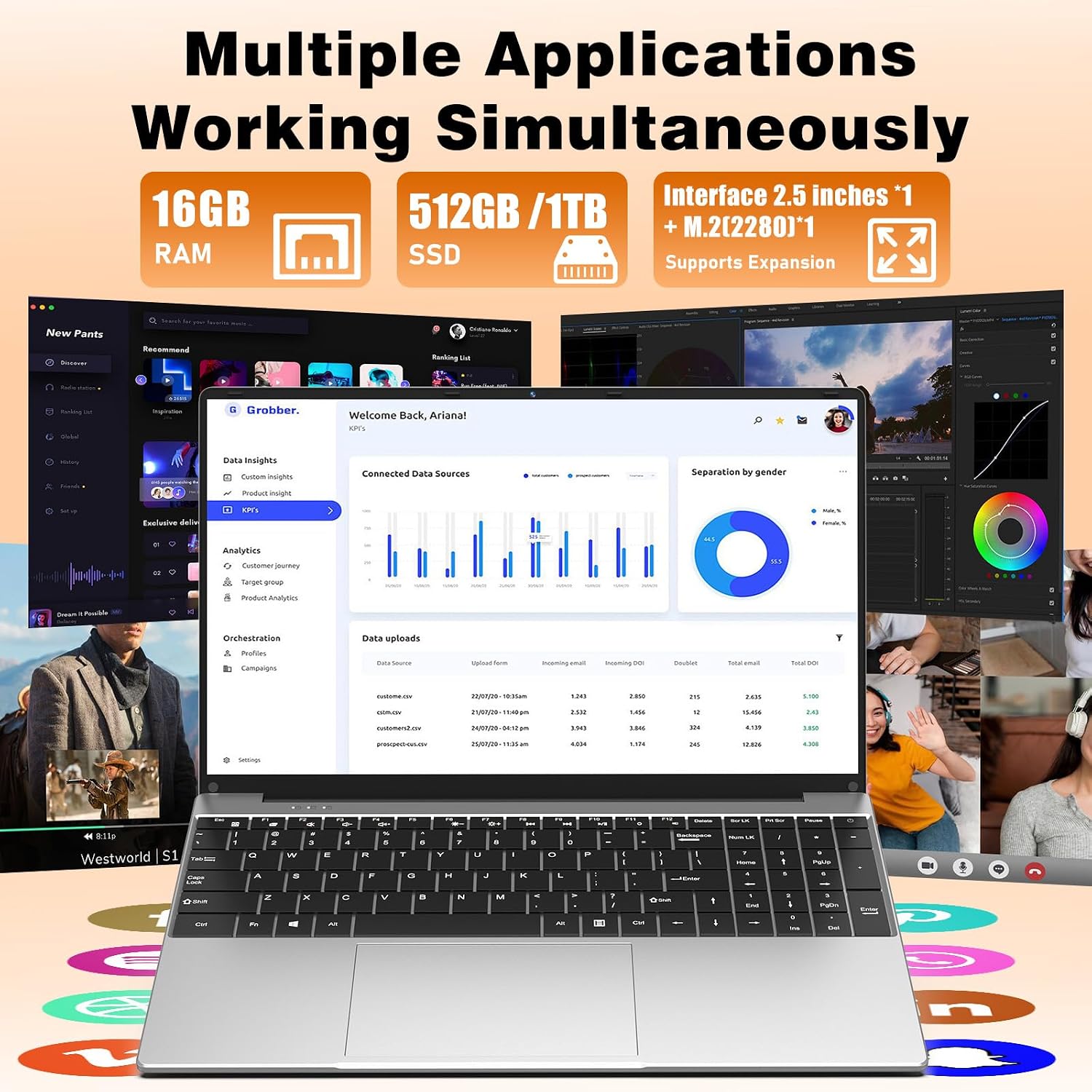 15.6" Laptop Computer 2026 New, Core I5(Up to 3.2GHz) PC 16GB RAM 512GB SSD image 3