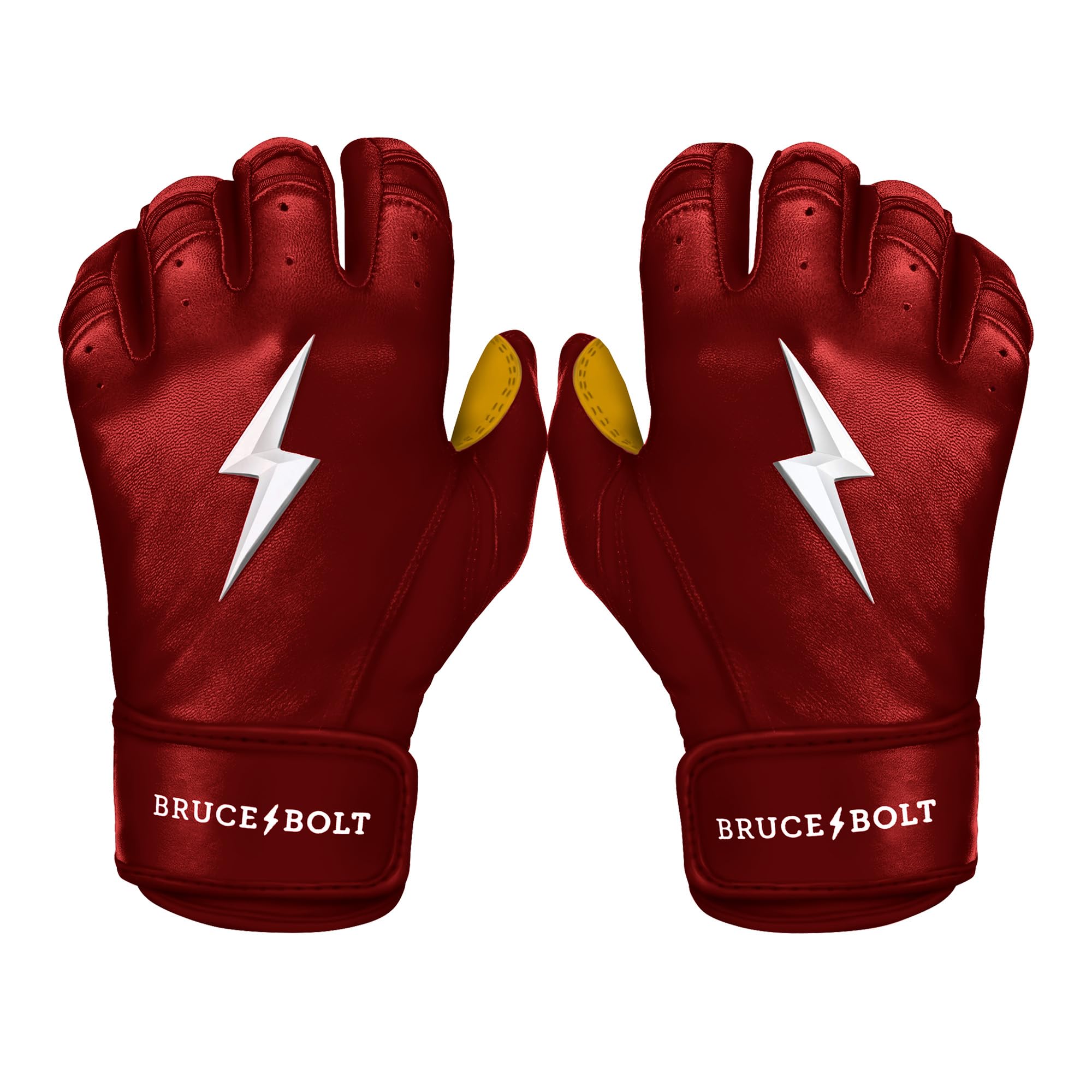 BRUCE BOLT Original Series Short Cuff Maroon Batting Glove - Maroon Youth XLarge