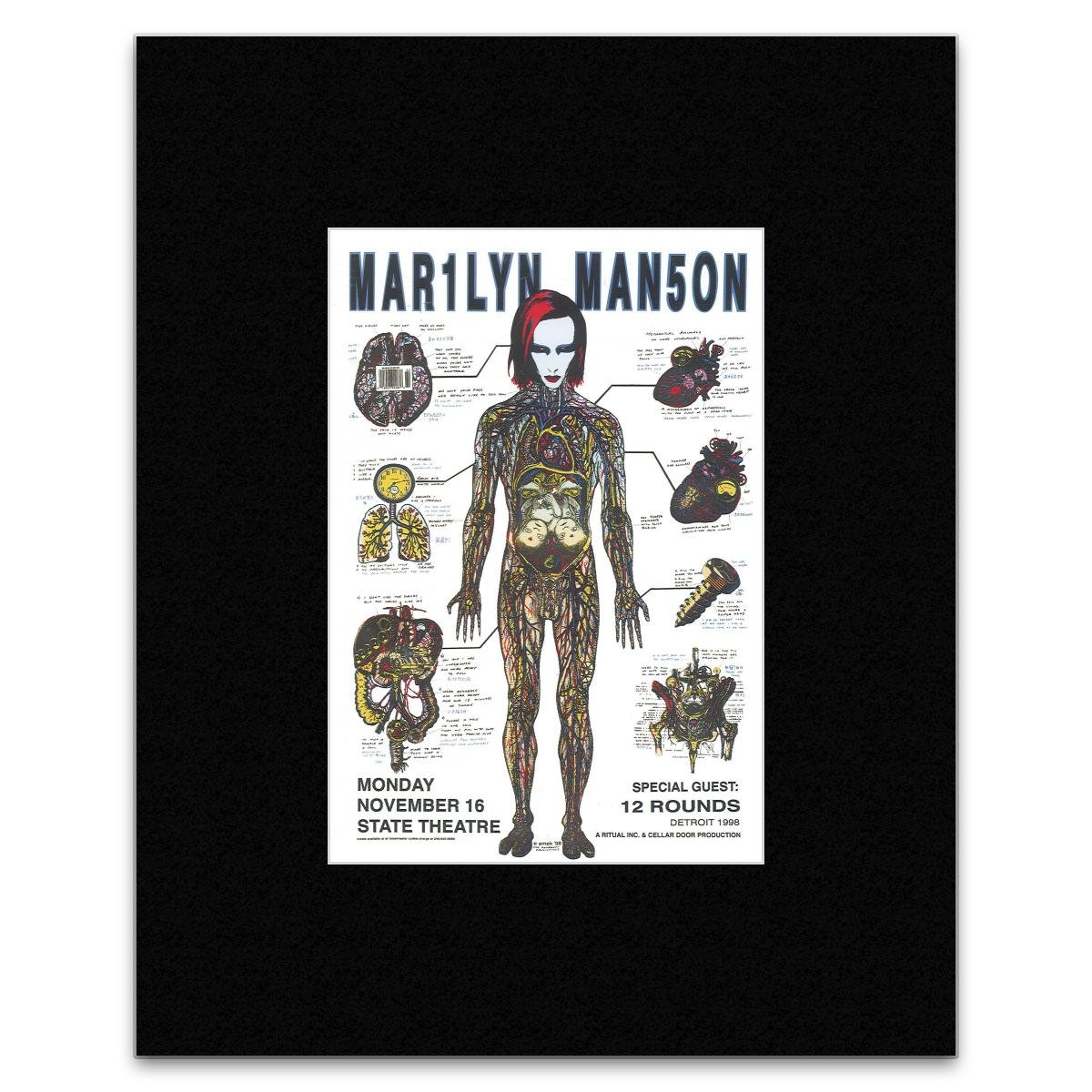 MARILYN MANSON - State Theatre Detroit 1998 Mini Poster - 29.5