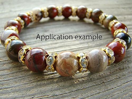 Miniatura 4 de CF39-10 - 100 cuentas sueltas de Adabele grado A, con diamantes de imitación de cristal de 0.394 in (0.39 pulgadas), latón chapado en oro para