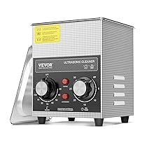 VEVOR Pulitore ad Ultrasuoni 2L con Timer Riscaldante Cestello, Macchina Digitale a Cavitazione Sonica, Pulitrice Ultrasuoni 60 W per Strumenti di Orologi, Occhiali, Monete, Utensili Metallici