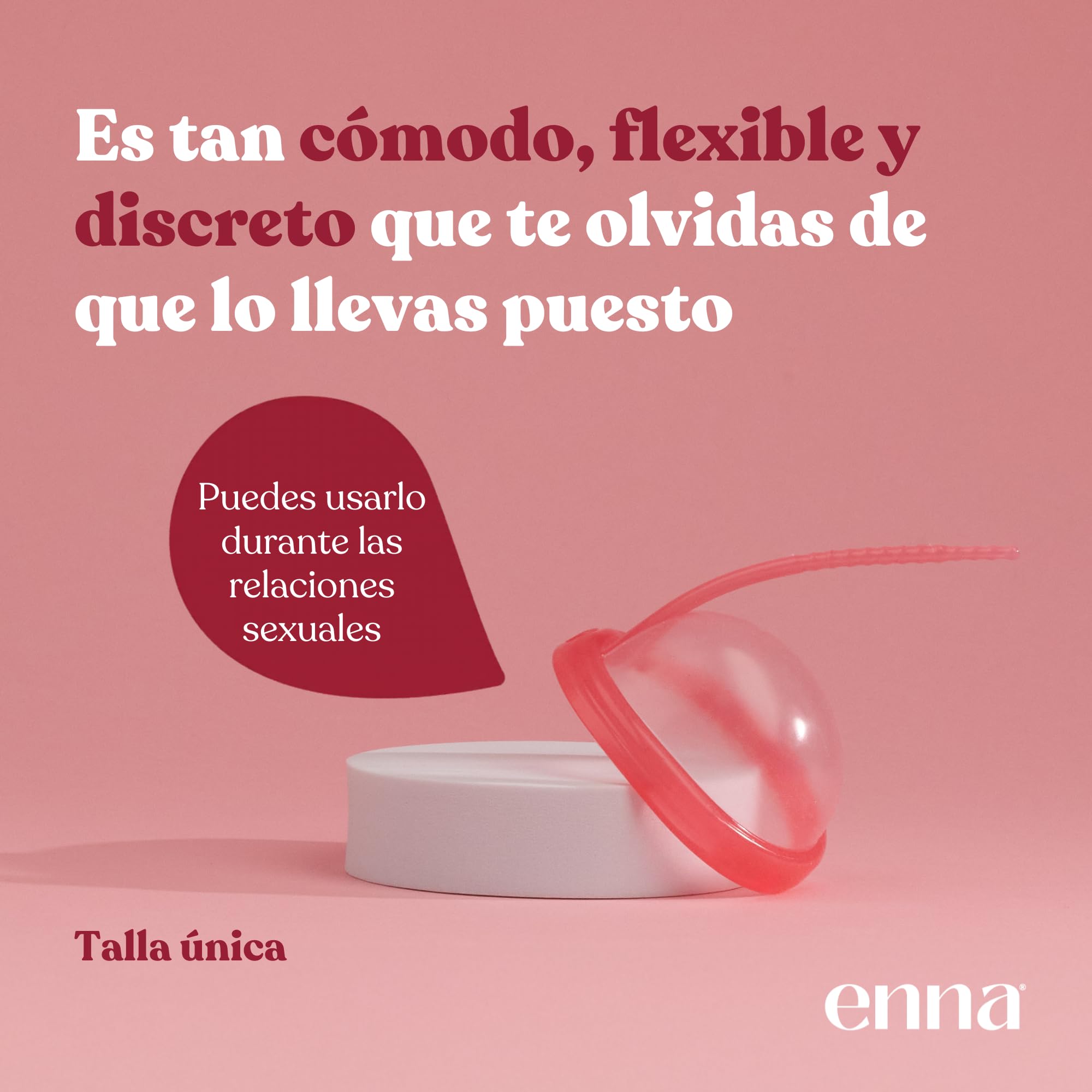 enna CYCLE DISC – Disco Menstrual Reutilizable con Hilo Removible Exclusivo, 50 ml de Capacidad, Silicona Médica Fabricada en España, Hasta 12h de Protección