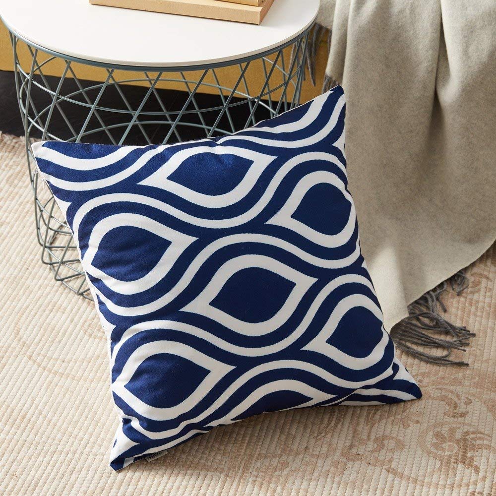 AEROHAVEN Satin 150TC Cushion Covers , 16x16 Inch, 40x40 cm, Blue , Set of 6 Piece 2