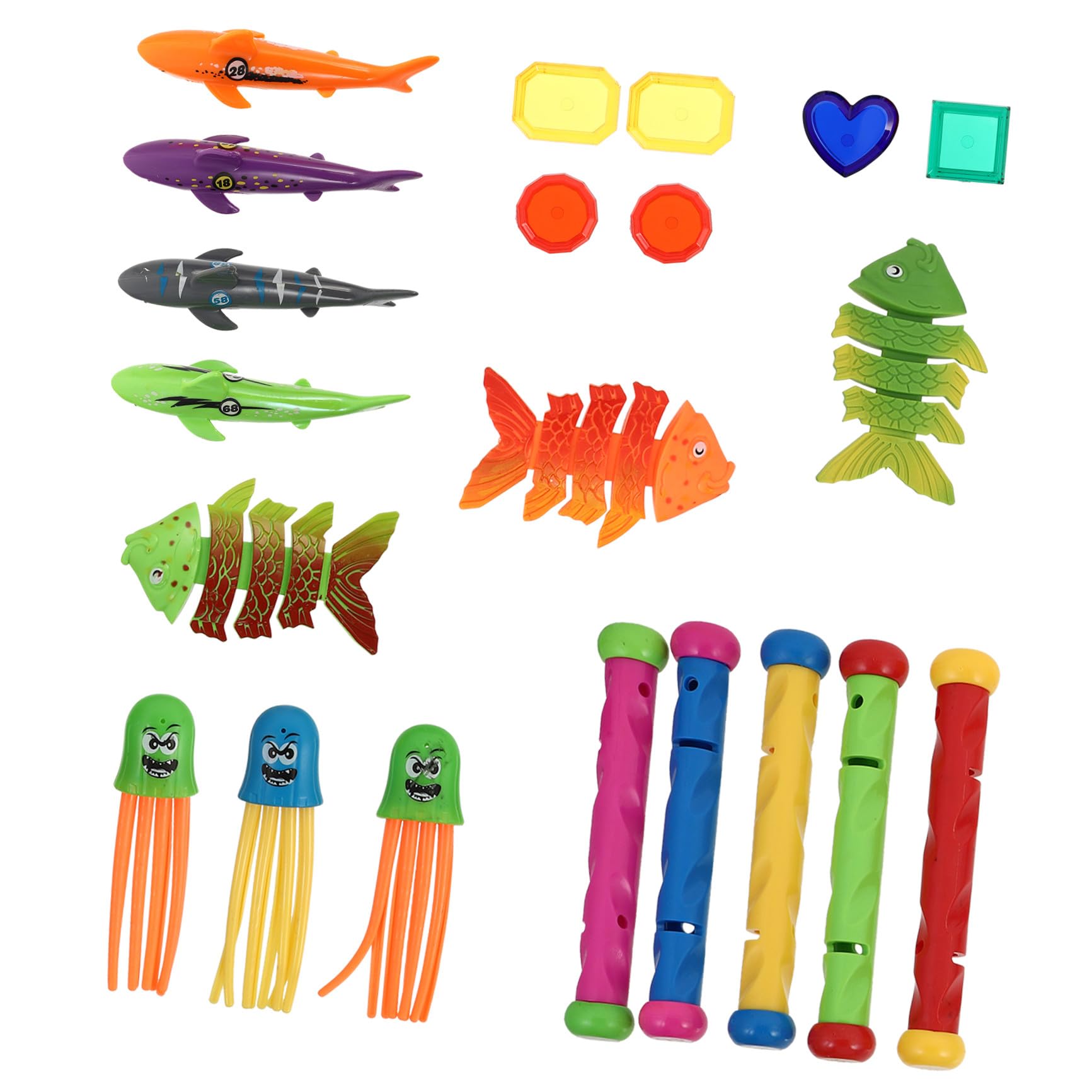 Giochi da Immersione in Plastica 21 Pezzi, Giochi per Piscina
