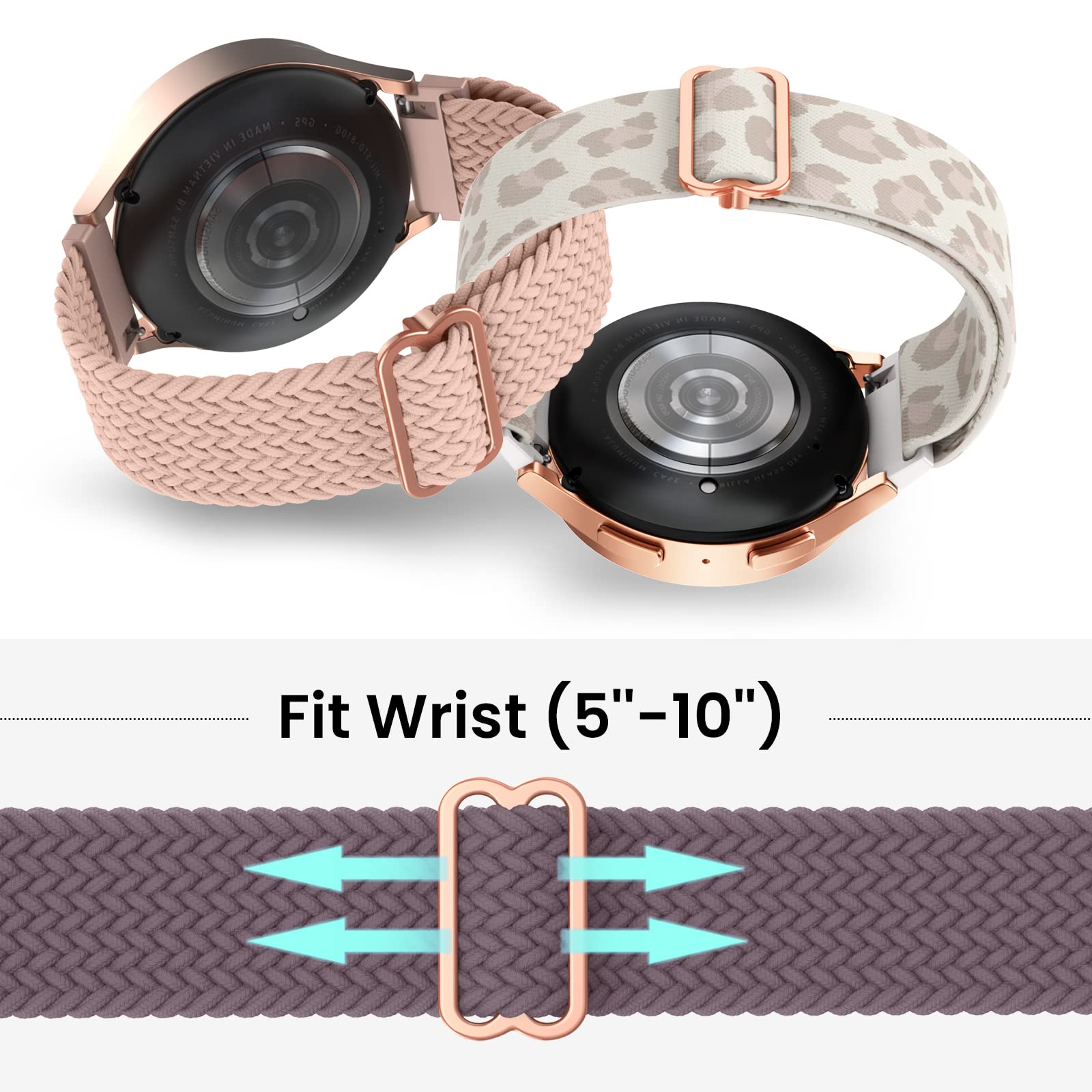 Delidigi 20mm Cinturino Compatibile con Samsung Galaxy Watch 7/6/5/4/FE 40mm 44mm/Watch 6 Classic 43mm 47mm/Watch 5 Pro 45mm/Watch 4 Classic 42mm 46mm/Watch 3 41mm, Nylon Regolabile Sport Cinturino
