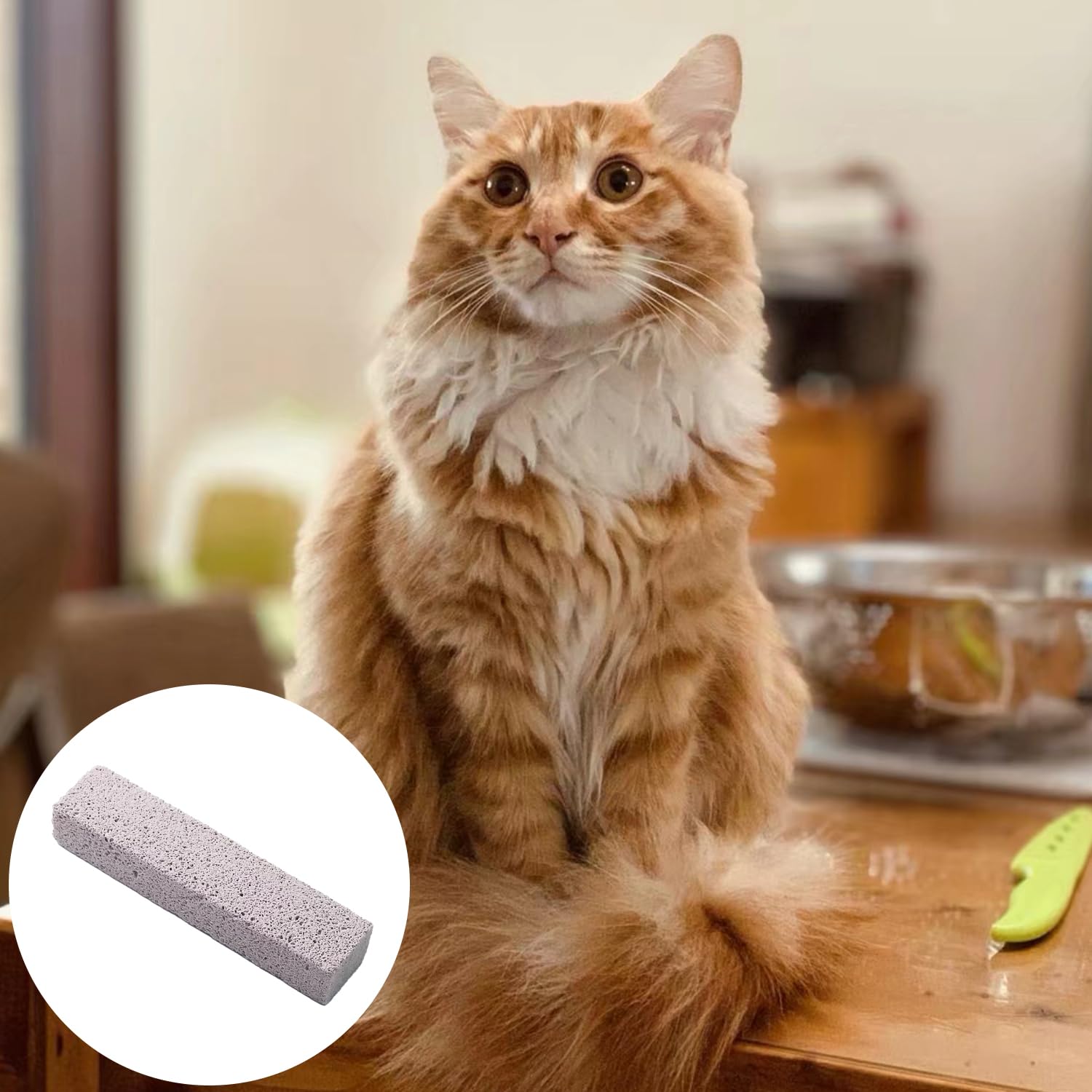 Bohue Pumice Stone Pet Hair Removal Stone Pet Grooming Tool Animal Hair Stripping Tools Pet Stripping Comb for Long Haired Cat Dog - Image 4