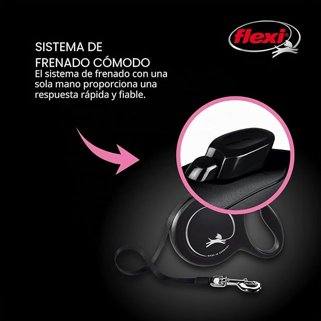 Foto 6 de 8 de flexi Correa retráctil clásica para Perro (Cinta), 26 pies, Grande, Color Negro