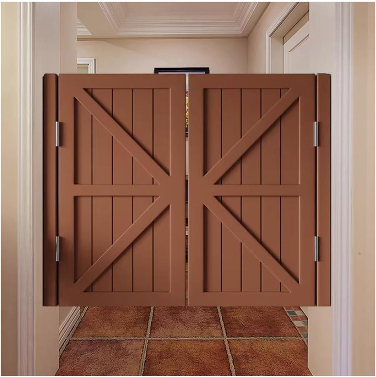 Self-Closing Saloon Swing Doors with Hinges - Ideal for Kitchen, Bar, Porch, Partition Access - Durable, Easy-Install, Vintage Style for Home & Commercial Use,White,W70xH90cm