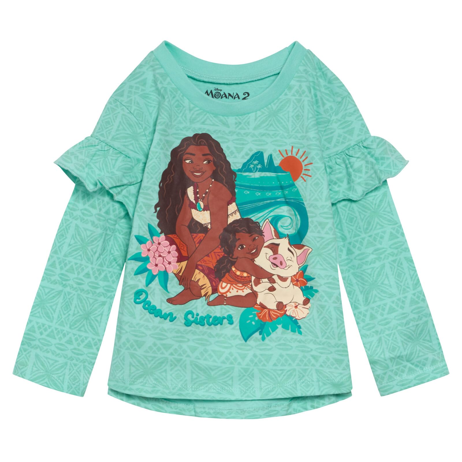 Disney Langarm-T-Shirts für Mädchen, 2er-Pack, für Kleinkinder bis große Kinder, Größen (18 Monate – 14–16)
