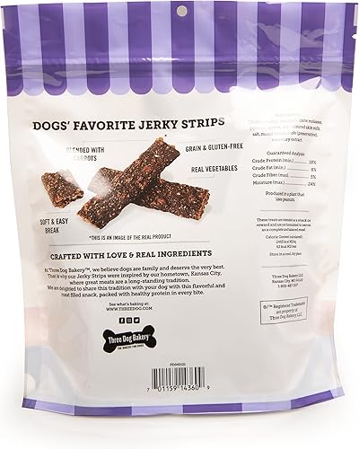 Miniatura 2 de Three Dog Bakery From Our Kitchens - Tiras de filete carnoso sin granos, sabor pollo con zanahorias, golosinas prémium para perros, paquete