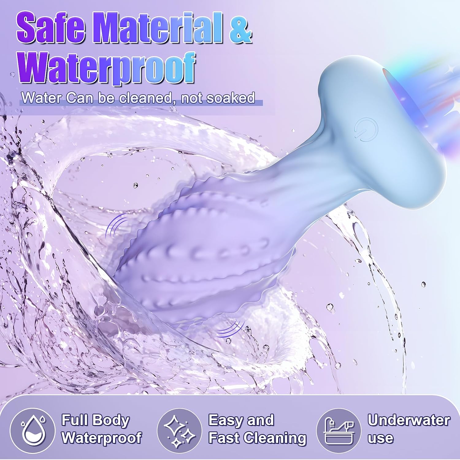 Anal Plug 360° Rotation Vibrating Butt Plug Anal Sex Toys, Adult Sex Toy with Light UP & 10 Vibrating, Remote Control Vibrator Monster Anal Toys Prostate Massager Sex Toy for Men Couples, Light Purple