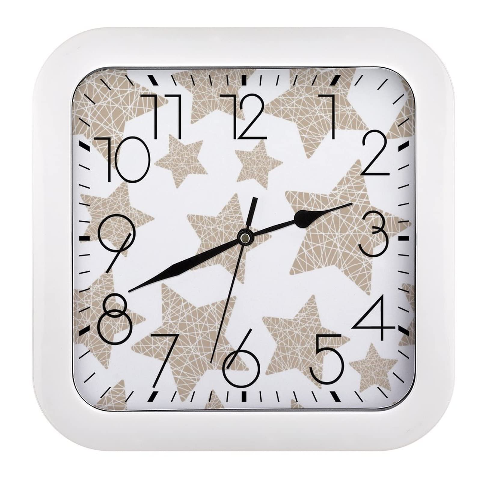 Horloge Murale Carrée pour Salon et Chambre - Modèle Décoratif Belle Étoile 26cm